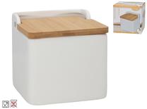 Sālstrauks Kitchen&GO Bamboo, brūna krās./balta krās., 11.3 cmx11.3 cm