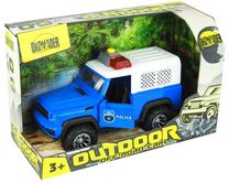 Žaislinė policijos mašina Dromader Outdoor Off-Road Police Car 02801, mėlyna sp./balta sp.
