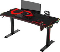 Arvutimängulaud Ultradesk Force, 166 cm x 70 cm, 76.5 cm, must v./punane v.