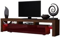 ТВ стол Pro Meble Milano 200, красный цв./ореховый цв., 200 см x 35 см x 45 см