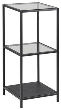 Pastatoma lentyna Home4you, juoda sp./pilka sp., 82.5 cm x 37 cm x 35 cm