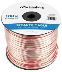 Kabelis Lanberg Speaker Cable, 100 m, caurspīdīga krās./bronzas krās.