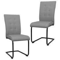 Kėdžių rinkinys VLX Cantilever Dining Chairs 287827, šviesiai pilka sp., 58.5 cm x 45 cm x 97 cm, 2 vnt.