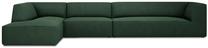 Kampinė sofa Micadoni Home Ruby 5 Seats, žalia sp., kairinė, 366 x 180 cm x 69 cm