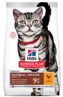 Sausā kaķu barība Hill's Science Plan Feline Adult Hairball Indoor, vistas gaļa, 0.3 kg