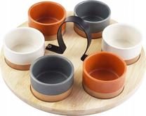 Serviravimo rinkinys Excellent Houseware, įvairių spalvų, keramika/bambukas