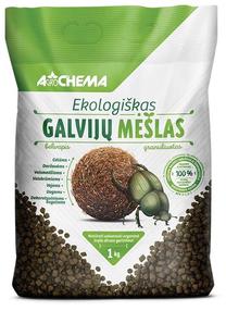 Liellopu kūtsmēsli augsnēm Agrochema, granulēts, 1 kg