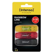 USB atmintinė Intenso Rainbow Line, įvairių spalvų, 32 GB