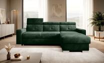 Kampinė sofa Fresia Loco 35, tamsiai žalia sp., dešininė, 176 x 247 cm x 104 cm