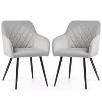 Kėdžių rinkinys Akord Velto, blizgi, juoda sp./pilka sp., 51.5 cm x 42.5 cm x 82 cm, 2 vnt.