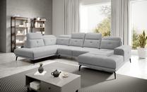 Kampinė sofa Bretan Sola 4, pilka sp., kairinė, 205 x 350 cm x 107 cm