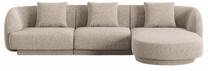 Kampinė sofa Cosmopolitan Design Tulum Eden 4, tamsaus smėlio spalva, dešininė, 156 x 255 cm x 70 cm