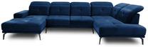 Kampinė sofa Bretan Lukso 40, tamsiai mėlyna sp., dešininė, 205 x 350 cm x 107 cm