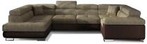 Kampinė sofa Letto Berlin 03, Soft 66, šviesiai ruda sp./tamsiai ruda sp., kairinė, 202 x 340 cm x 90 cm