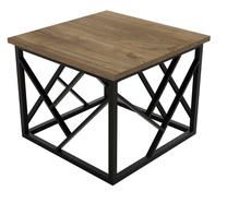 Kavos staliukas Kalune Design Woda, juoda sp./riešuto sp., 53.5 cm x 53.5 cm x 41.8 cm