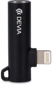 Adapteris Devia Smart Series Lightning To Lightning/3.5mm 3.5mm / Apple Lightning Female, Apple Lightning, melna krās.