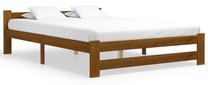 Lova dvigulė VLX Solid Pine Wood 322007, 120 x 200 cm, ruda sp., be čiužinio, su grotelėmis