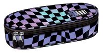 Penālis bez instrumentiem St. Right WAVY CHESSBOARD, 23 cm x 12 cm, melna krās./violeta krās.