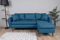 Kampinė sofa Hanah Home Sofia Köşe 867UNQ1438, tamsiai mėlyna sp., dešininė, 145 x 215 cm x 91 cm