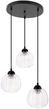 Lampa griesti Candellux Lighting Valeria 33-58249, E27, 3 x 40 W, caurspīdīga krās. / melna krās.