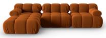 Kampinė sofa Micadoni Home Bellis MIC_SET5L_2_F1_BELLIS5, oranžinė sp., kairinė, 285 x 122 cm x 63 cm