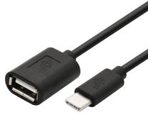 Vads TB USB / USB-C AKTBXKU4PAC015B USB A male, USB 3.1 C female, 0.15 m, melna krās.