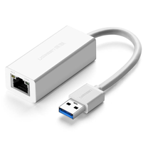 Adapteris Ugreen USB male - RJ-45 female CR111 USB, RJ-45, 0.1 m, balta sp.