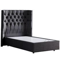 Lova viengulė Kalune Design Matylda, 90 x 200 cm, antracito sp., be čiužinio, su grotelėmis