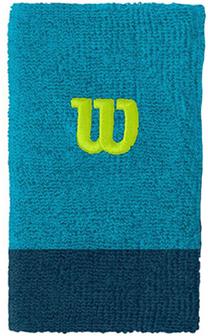Спортивный напульсник Wilson Extra Wide Wristband WRA733523, синий цв./зеленый цв.