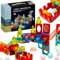 Magnetinis konstruktorius Woopie Light Up, 75 vnt., įvairių spalvų