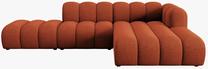 Kampinė sofa Micadoni Lupine Chenille, oranžinė sp., dešininė, 294 x 175 cm x 70 cm