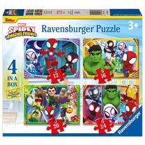Dėlionė Ravensburger Spidey & His Amazing Friends 4in1, 19 cm x 14 cm, 72 vnt., įvairių spalvų