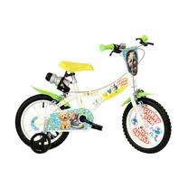 Vaikiškas dviratukas su papildomais ratukais, vaikų Dino Bikes Furry Fun 616-PK, geltona sp./žalia sp., 16"