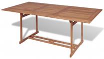 Lauko stalas VLX Garden Solid Teak Wood Table, rudas, 180 cm x 90 cm x 75 cm
