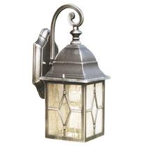 Sieninis lauko šviestuvas Searchlight Genoa, 10W, E27, IP23, sidabro sp./juoda sp.