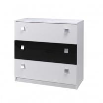 Komoda Maridex, balta sp./juoda sp., 88 cm x 40 cm x 92 cm