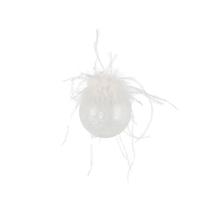 Eglītes rotājums, balta krās., 8 cm, plastmasa/spalvas
