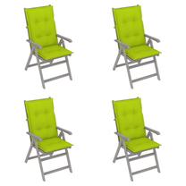 Saliekamais tūrisma krēsls VLX Garden Reclining Solid, zaļa krās./pelēka krās.