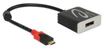 Adapteris Delock USB C male, Displayport 20 pin female, 0.2 m, melna krās.