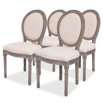 Krēslu komplekts VLX 244088, krēmkrāsa, 56 cm x 50 cm x 95.5 cm, 4 gab.