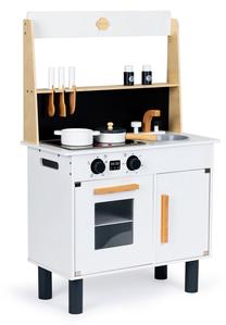 Rotaļu virtuve EcoToys Wooden Kitchen, balta krās.