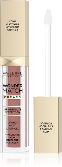 Lūpų blizgis Eveline Wonder Match Creamy, 6.8 ml, dream nude sp., 09