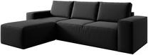 Kampinė sofa Silla Vero 10, juoda sp., kairinė, 204 x 302 cm x 95 cm