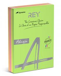 Spalvotas popierius Office Products Rey Adagio 4x125 mix fluo, A4, 80 g/m², 29.7 cm x 21 cm, 500 lapų vnt.