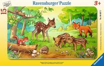 Dėlionė Ravensburger Forest animals 063765, 25 cm x 14.5 cm, 15 vnt., įvairių spalvų