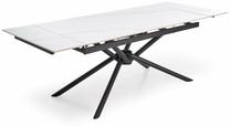 Valgomojo stalas išskleidžiamas Vitorino, balta sp./juoda sp., 160 - 220 cm x 90 cm x 75 cm
