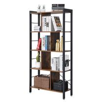 Pastatoma lentyna Songmics Bookcase, ruda/juoda, 74 cm x 30 cm x 154.5 cm