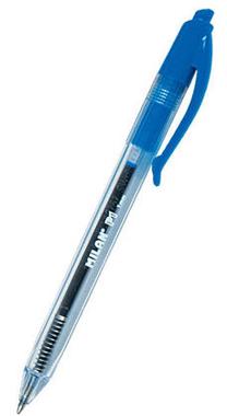 Lodīšu pildspalva Milan 17651225, caurspīdīga krās./zila krās., 1 mm
