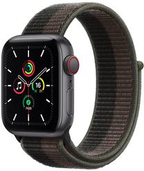 Умные часы Apple Watch SE GPS + Cellular, 40mm Space Grey Aluminium Case with Tornado/Grey Sport Loop, черный цв.