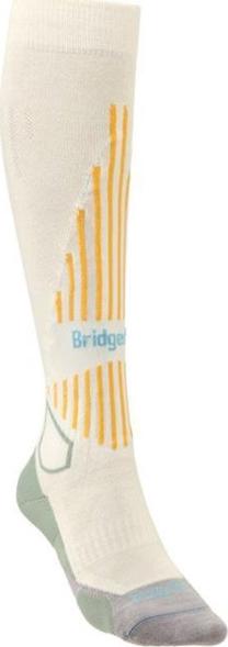 Slidinėjimo kojinės Bridgedale Ski Lightweight Merino Pattern LD, balta sp./geltona sp./pilka sp.